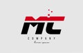 mc m c alphabet letter logo combination in red and black color. Creative icon design for company and business