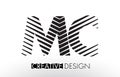 MC M C Lines Letter Design with Creative Elegant Zebra