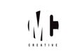MC M C White Letter Logo Design with Circle Background.