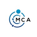 MCA letter technology logo design on white background. MCA creative initials letter IT logo concept. MCA letter design Royalty Free Stock Photo