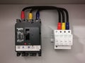 Mccb and spd mount on low voltage switchboard.