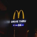 Mcd Drive Thru at night Royalty Free Stock Photo