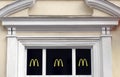 Logo of company McDonald's - landmark in Brasov, Romania