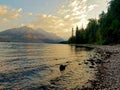 McDonald Lake Sunrise with Mount Stanton and Mount Vaught