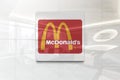 Mcdonald s on glossy office wall realistic texture