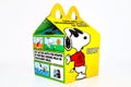 McDonald`s Happy Meal cardboard box with SNOOPY a Peanuts Characters