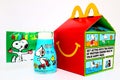 McDonald`s Happy Meal cardboard box with SNOOPY a Peanuts Characters