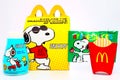 McDonald`s Happy Meal cardboard box with SNOOPY a Peanuts Characters