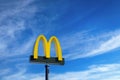 McDonald\'s Logo Against Beautiful Sky Royalty Free Stock Photo