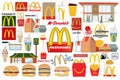 McDonald`s Logo and icons - vector illustration Royalty Free Stock Photo