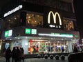 McDonald's shop in China and Christmas decorations