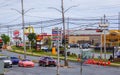 McDonalds, Burger King, Pizza Delight fast-food restaurants road side banners in a single frame. HALIFAX, NOVA SCOTIA, CANADA