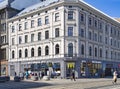 Mcdonalds cafe in old building at Kalku street. Riga Royalty Free Stock Photo