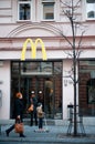 McDonalds Restaurant in Gediminas Avenue, Vilnius, Lithuania Royalty Free Stock Photo