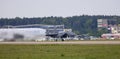 ZHUKOVSKY, MOSCOW REGION, RUSSIA - AUGUST 16, 2011: demonstration flight of McDonnell Douglas F-15 Eagle, MAKS.