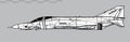 McDonnell Douglas Phantom II RF-4E. Vector drawing of tactical reconnaissance aircraft. Royalty Free Stock Photo