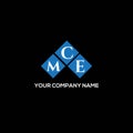 MCE letter logo design on BLACK background. MCE creative initials letter logo concept. MCE letter design Royalty Free Stock Photo