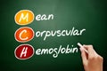 MCH - Mean Corpuscular Hemoglobin acronym, concept on blackboard Royalty Free Stock Photo