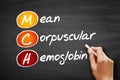 MCH - Mean Corpuscular Hemoglobin acronym, concept on blackboard Royalty Free Stock Photo