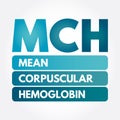 MCH - Mean Corpuscular Hemoglobin acronym Royalty Free Stock Photo