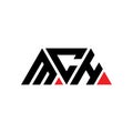 MCH triangle letter logo design with triangle shape. MCH triangle logo design monogram. MCH triangle vector logo template with red Royalty Free Stock Photo