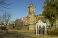 The ornate McKee Clock built of sandstone and located in the Sunken Gardens in Bangor county Down Northern Ireland