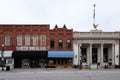 McKinney, Texas / USA - April 5, 2020: First National Bank building and Smith Drug Co.