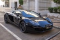 McLaren Automotive. Luxury cars parked next to yachts in the marina of Estepona, Malaga, Costa del Sol, Spain Royalty Free Stock Photo