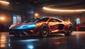 the mclaren 720s is showing and parking on the luxury garage and warehouse