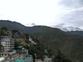 View of the Dhauladhar mountain range and McLeod Ganj, Dharamshala, Himachal Pradesh, India - May 2017 Royalty Free Stock Photo