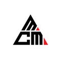 MCM triangle letter logo design with triangle shape. MCM triangle logo design monogram. MCM triangle vector logo template with red Royalty Free Stock Photo