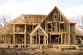 McMansion house in framing phase Royalty Free Stock Photo