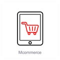 Mcommerce and mobile shopping icon concept Royalty Free Stock Photo