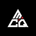 MCQ triangle letter logo design with triangle shape. MCQ triangle logo design monogram. MCQ triangle vector logo template with red Royalty Free Stock Photo