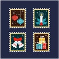 Christmas Postage Stamps stock illustration