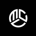 MCU letter logo design on black background. MCU creative initials letter logo concept. MCU letter design
