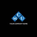 MCU letter logo design on BLACK background. MCU creative initials letter logo concept. MCU letter design