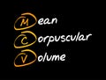 MCV - Mean Corpuscular Volume acronym