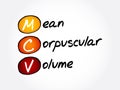 MCV - Mean Corpuscular Volume acronym, concept background