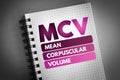 MCV - Mean Corpuscular Volume acronym Royalty Free Stock Photo