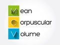 MCV - Mean Corpuscular Volume acronym, medical concept background