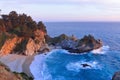 McWay Falls on Big Sur Coast at Sunset, California Royalty Free Stock Photo