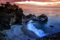 McWay Falls at Big Sur at Sunset, California Royalty Free Stock Photo