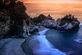 McWay Falls at Big Sur at Sunset, California Royalty Free Stock Photo