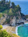 McWay Falls near Big Sur California on a sunny morning Royalty Free Stock Photo