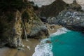 McWay Falls at sunset in Julia Pfeiffer Burns State Park, in Big Sur, California Royalty Free Stock Photo