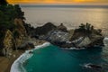 McWay Falls at sunset in Julia Pfeiffer Burns State Park, in Big Sur, California Royalty Free Stock Photo