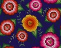 Mexican floral embroidery seamless pattern, colorful native flowers folk fashion design. Embroidered Traditional Textile Style