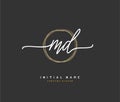 MD Beauty vector initial logo, handwriting logo of initial signature, wedding, fashion, jewerly, boutique, floral and botanical w