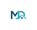 MD Real Estate Home Professional Logo Icon Design Royalty Free Stock Photo